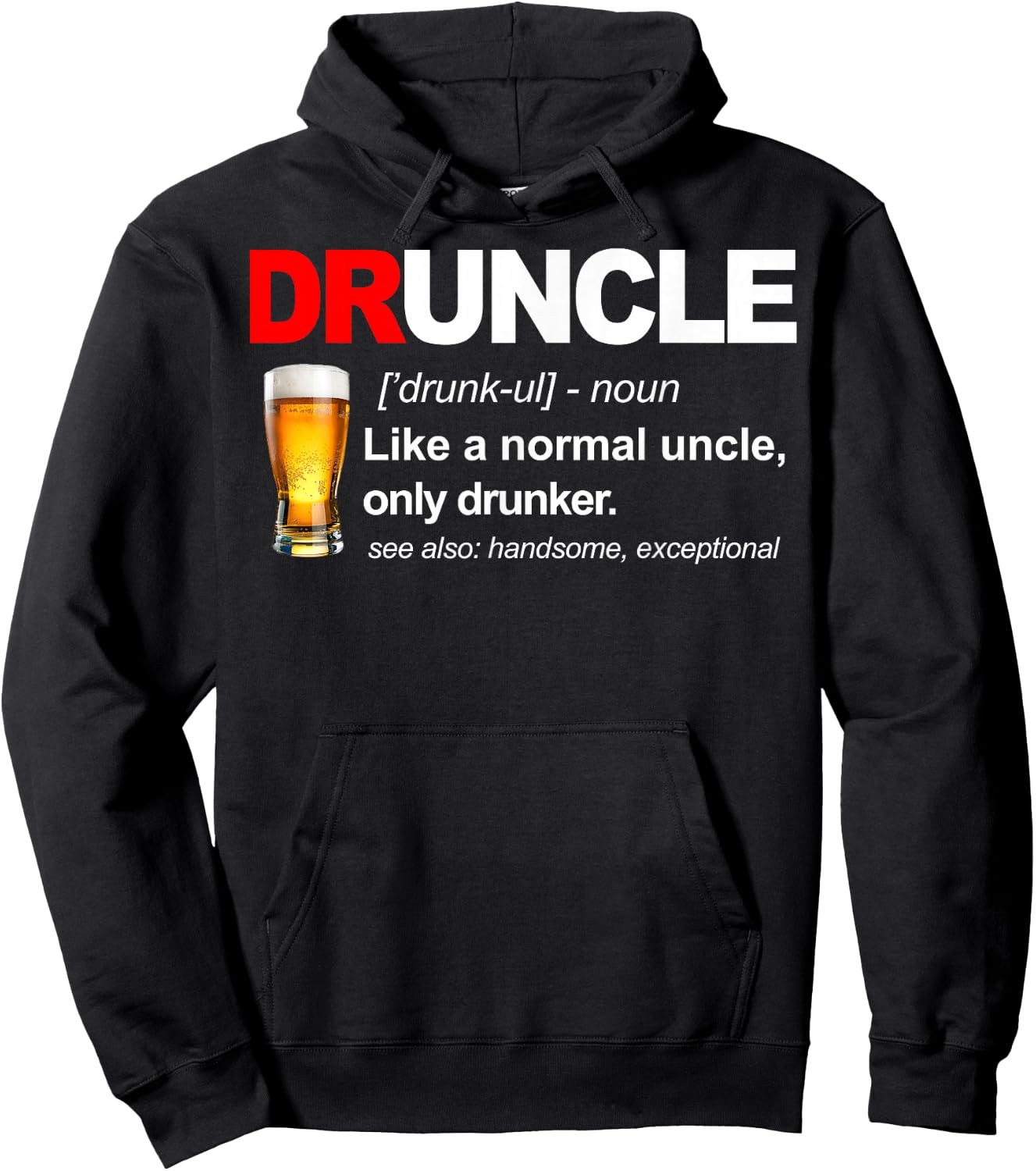 Vintage Druncle Funkle Beer Funny For Drunk Uncle Hoodie - Hoodie | Black