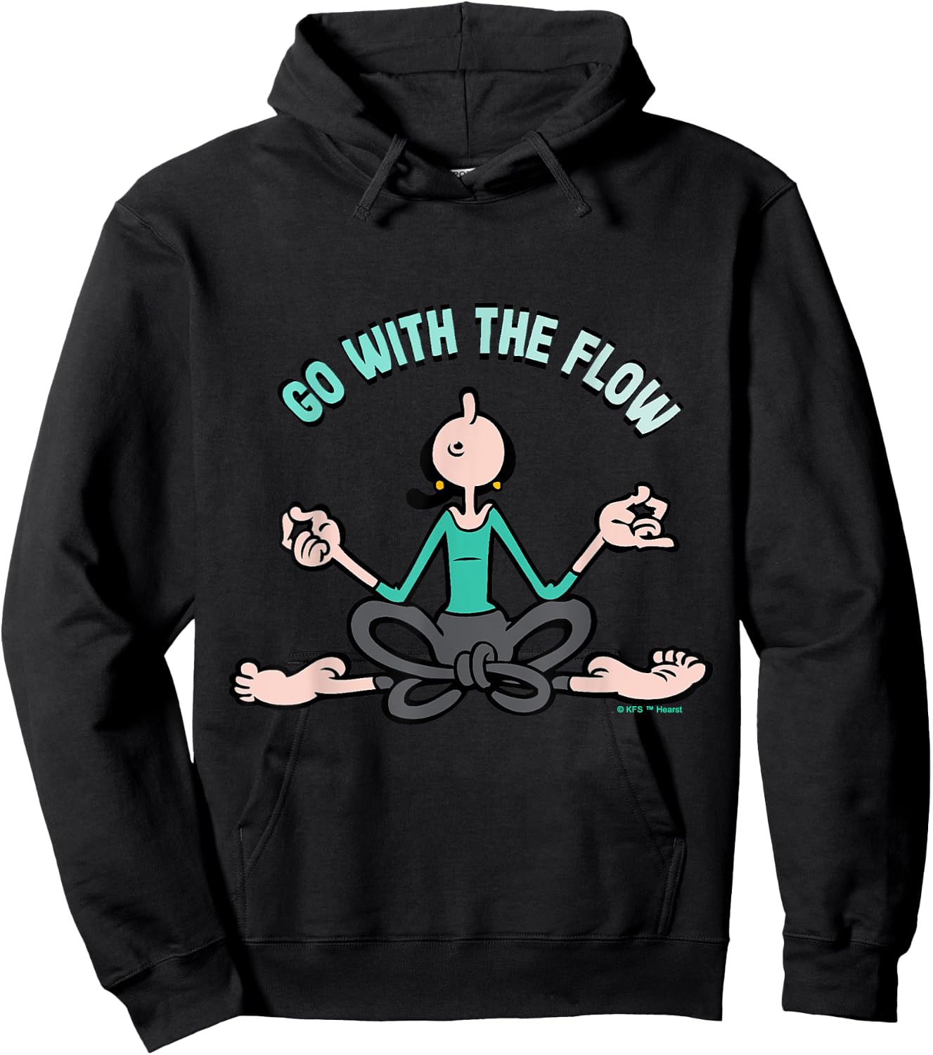 Olive Oyl "Go with the Flow" Yoga for Humanity Day Hoodie - Hoodie | Black