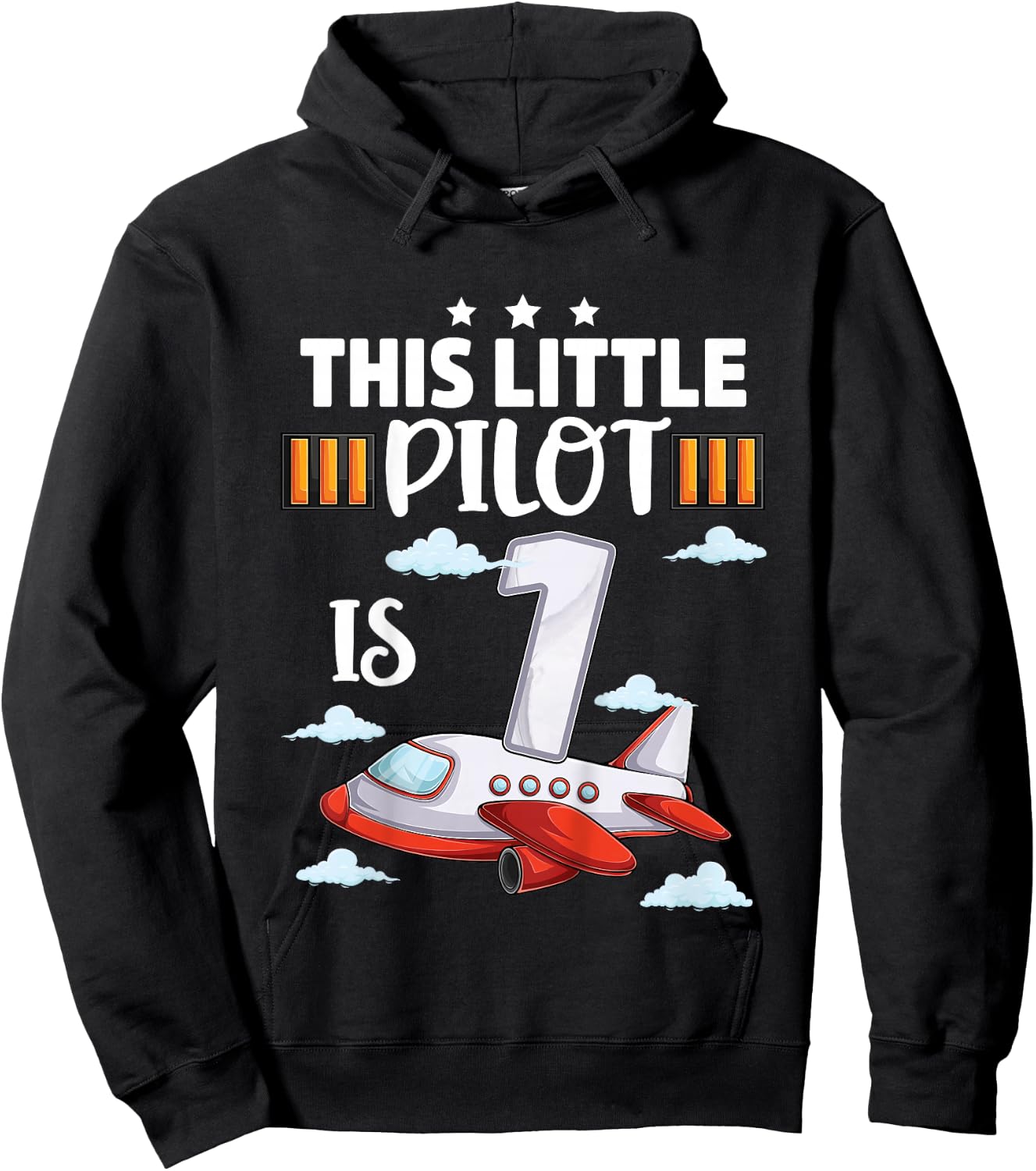 1 year old Boy Girl Airplane Pilot 1st Birthday Aircraft Hoodie - Hoodie | Black