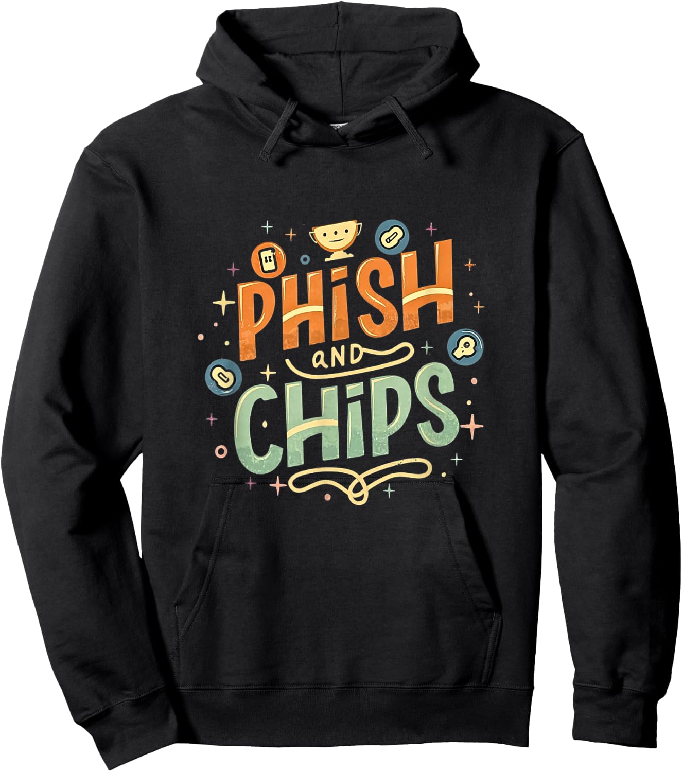 Funny Hackers Phish and Chips Hoodie - Hoodie | Black