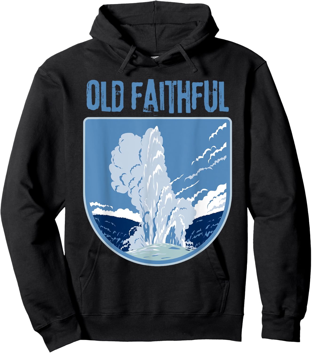 Old Faithful Yellowstone Geyser Hoodie - Hoodie | Black