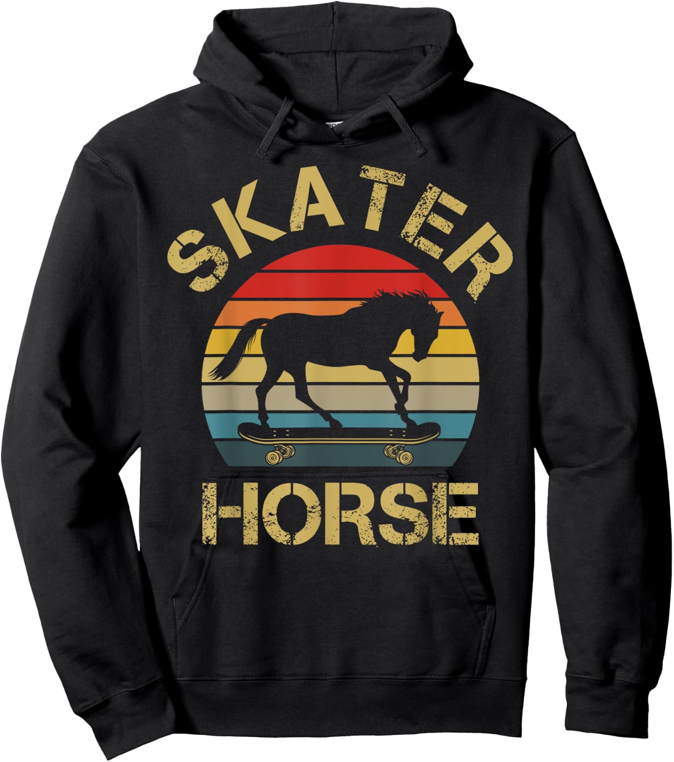 I Like Horse Skateboard Skater Horse Skating Horses Lover Hoodie - Hoodie | Black
