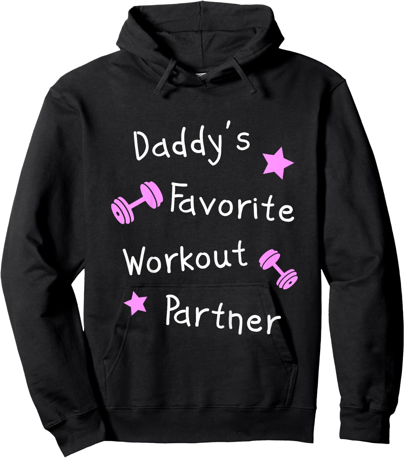 Daddy's Favorite Workout Partner – Kids Cute Fitness (Girls) Hoodie - Hoodie | Black