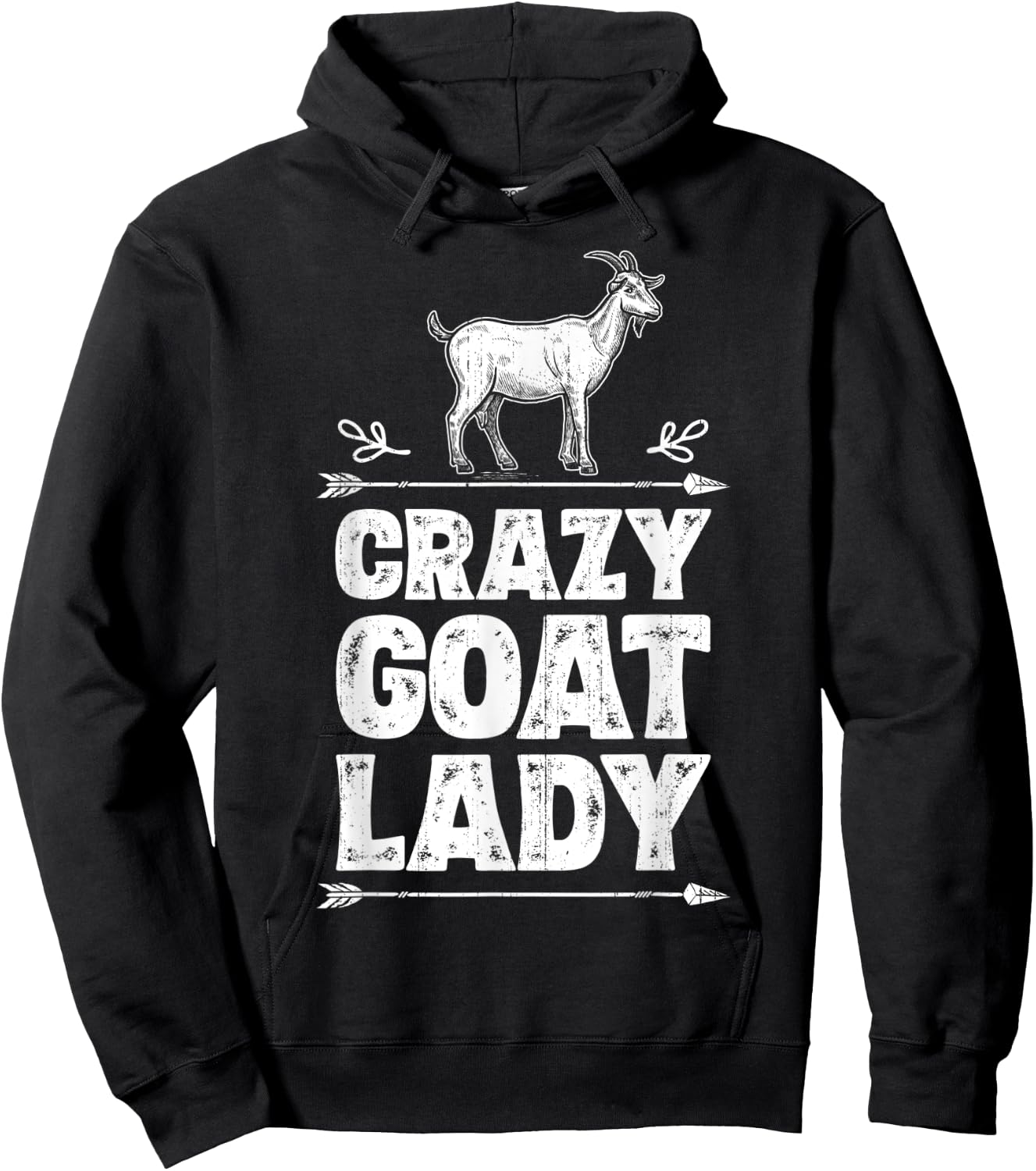 Crazy Goat Lady Girls Women Farmer Farm Animal Lover Vintage Hoodie - Hoodie | Black