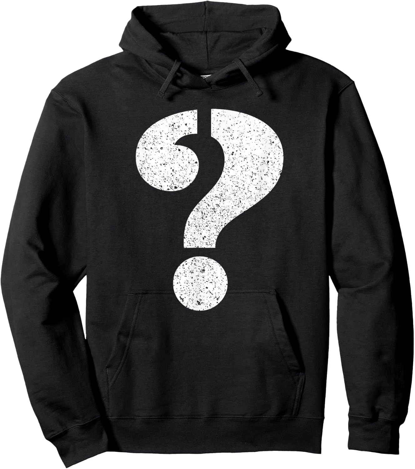 Question Mark Stenciled - Punctuation Funny Hoodie - Hoodie | Black