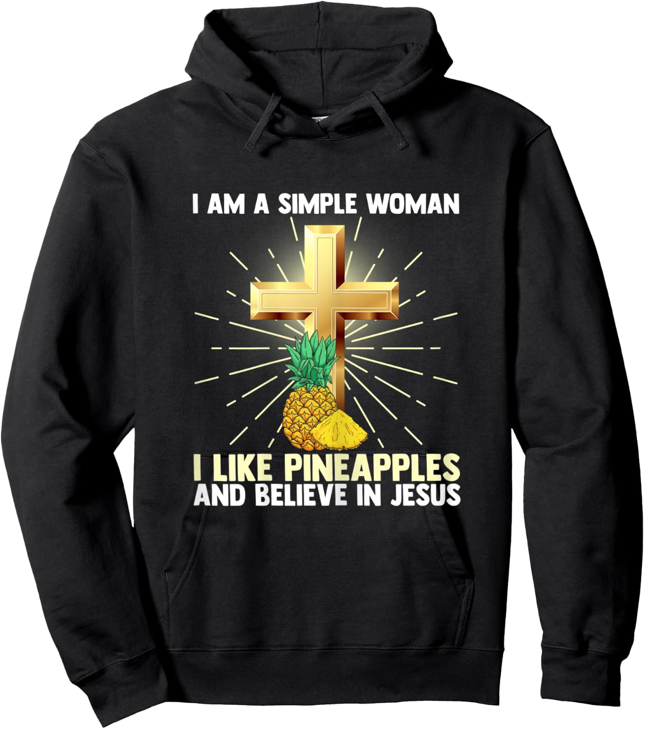 Simple Women Like Pineapple Believe in Jesus Christ Pastor Hoodie - Hoodie | Black
