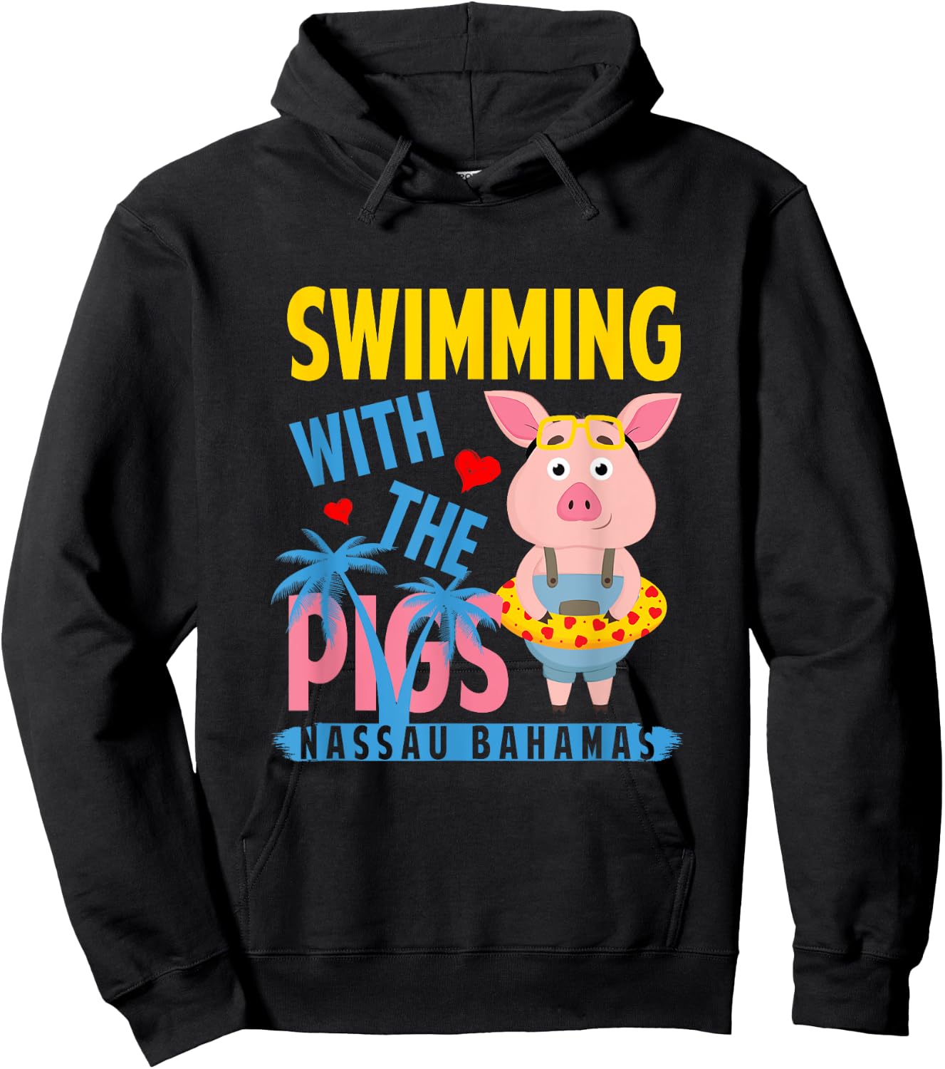 Swimming With The Pigs Nassau Bahamas Hello Summer Beach Women Hoodie - Hoodie | Black