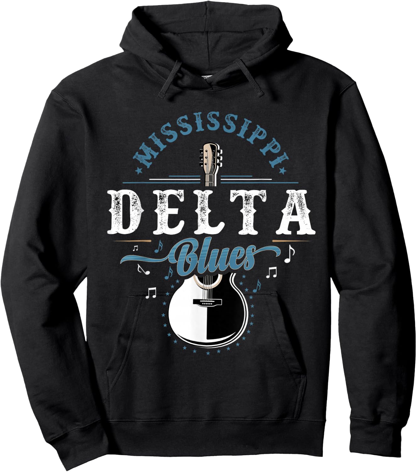 Blues Guitarist or Rock Music or Mississippi Delta Blues Hoodie - Hoodie | Black