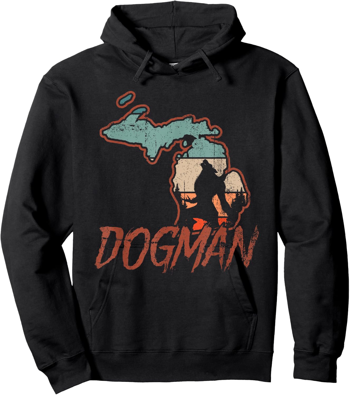 Cryptids Cryptozoology Monsters State of Michigan Dogman Hoodie - Hoodie | Black