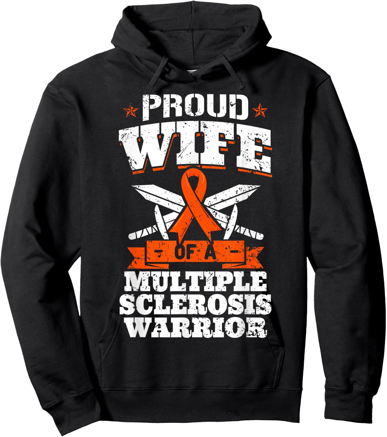 Proud Wife Of A Multiple Sclerosis Warrior MS Awareness Hoodie - Hoodie | Black
