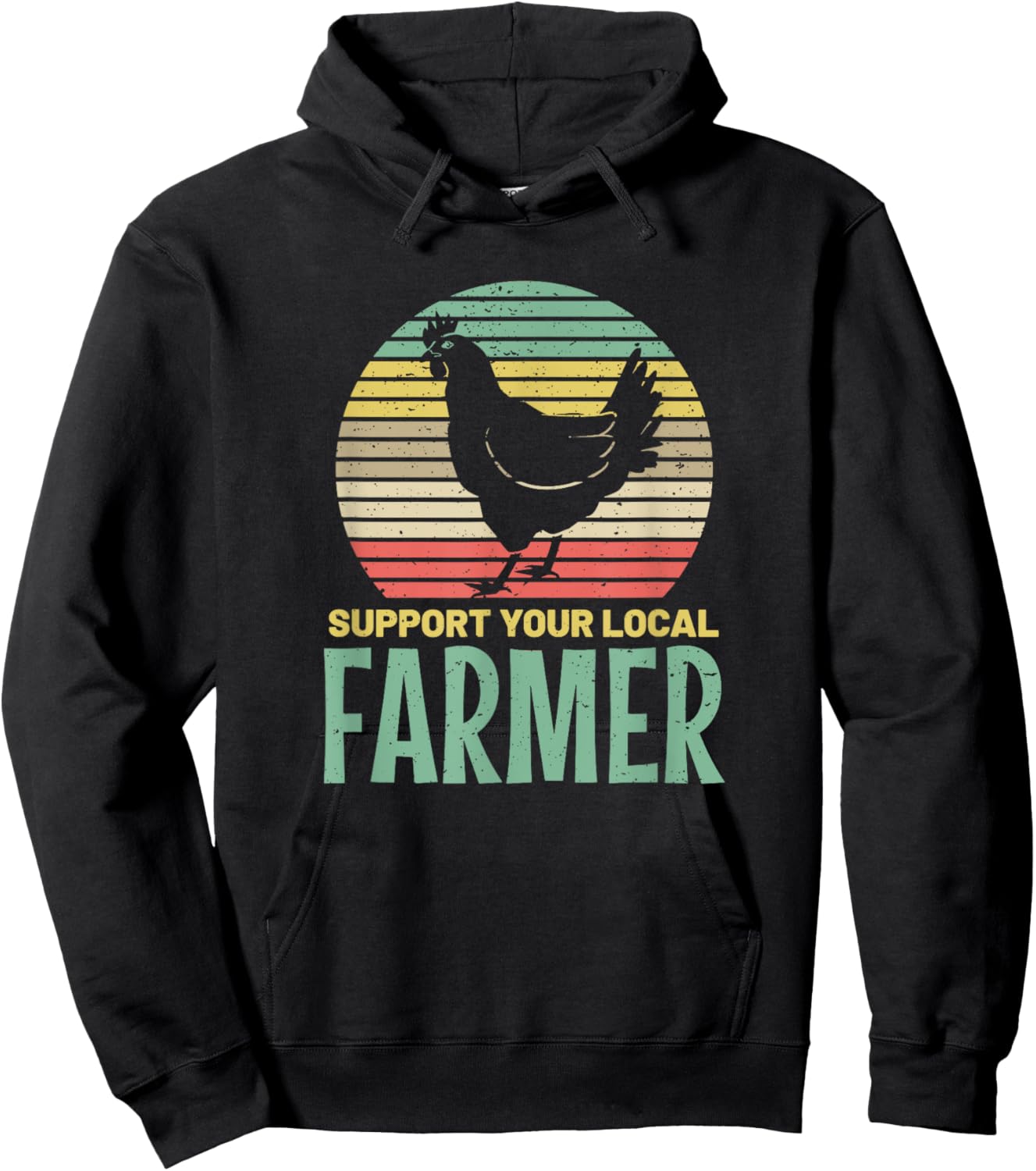 Support Your Local Farmer Chicken Farm Country Meat Hoodie - Hoodie | Black