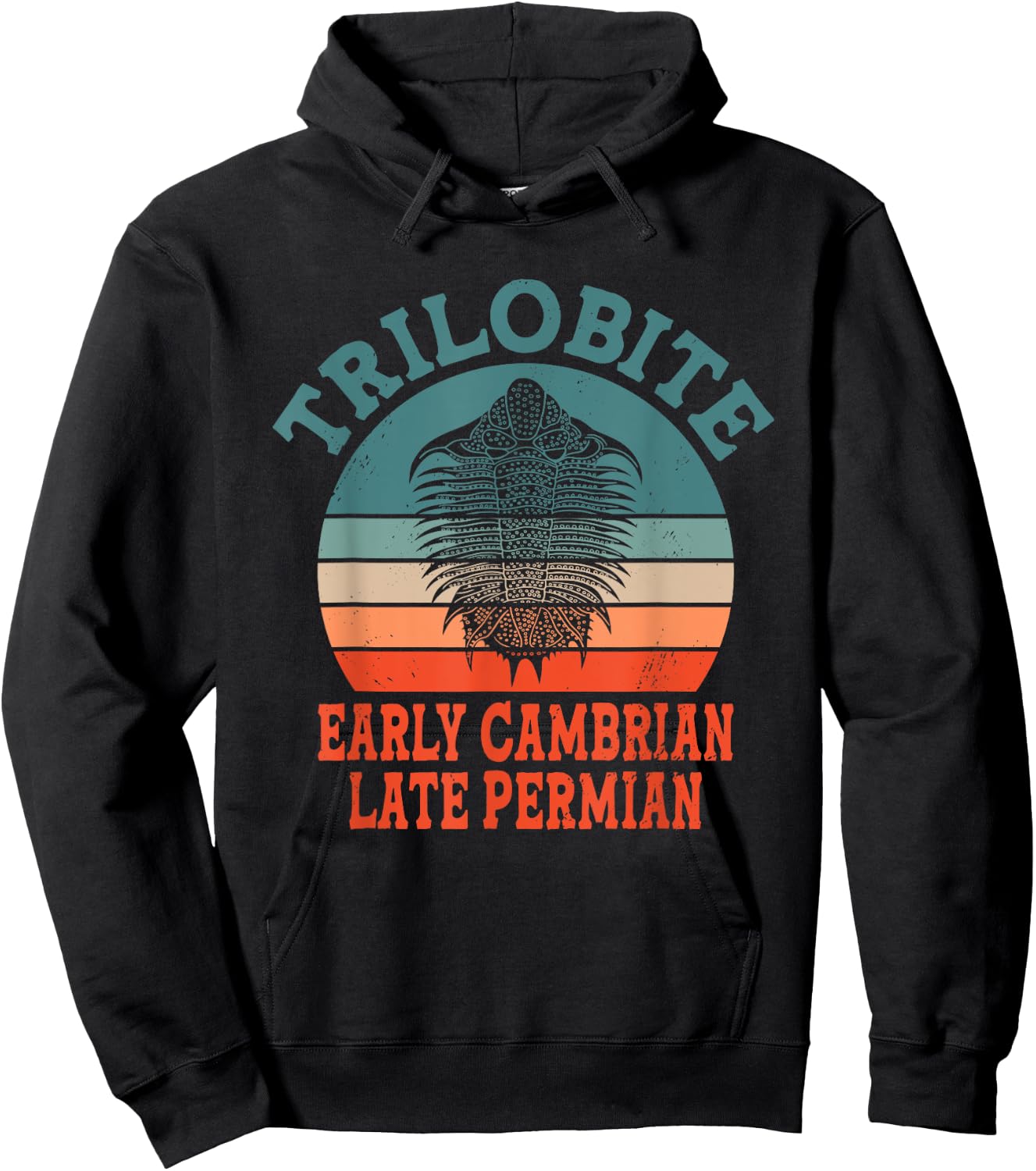Trilobite Early Cambrian Late Permian Funny Paleontologist Hoodie - Hoodie | Black