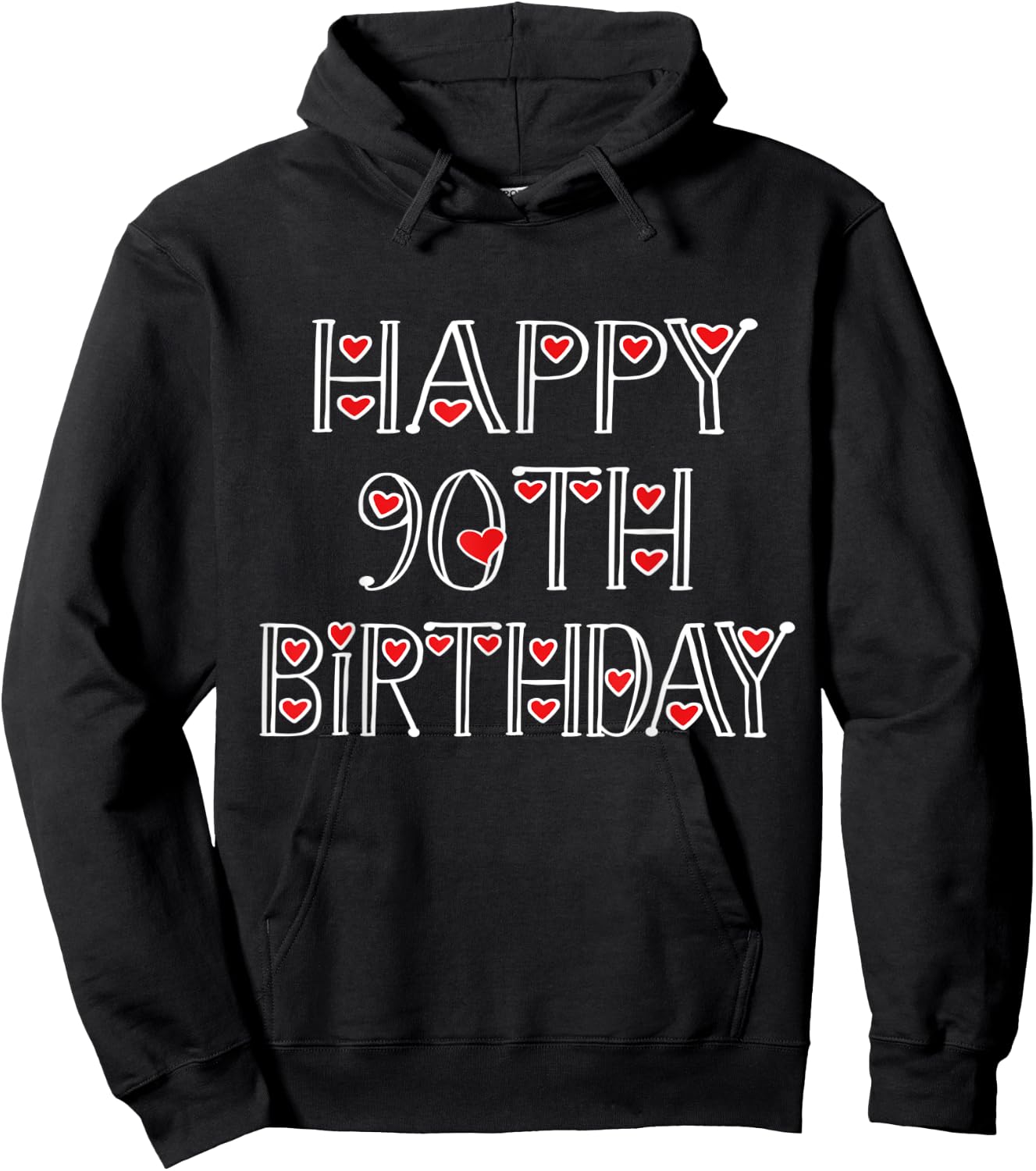 Happy 90th Birthday Party Idea For Mom And Dad 90 Years Old Hoodie - Hoodie | Black