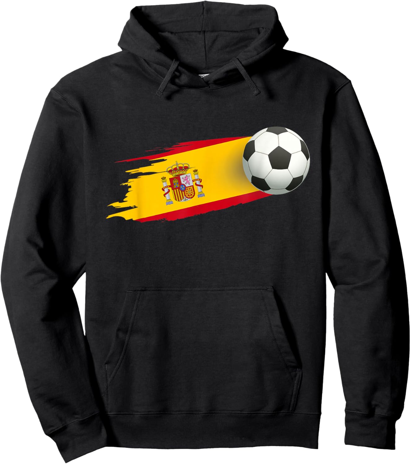 Spain Soccer Ball Spain Flag Jersey - Spanish Football Fan Hoodie - Hoodie | Black