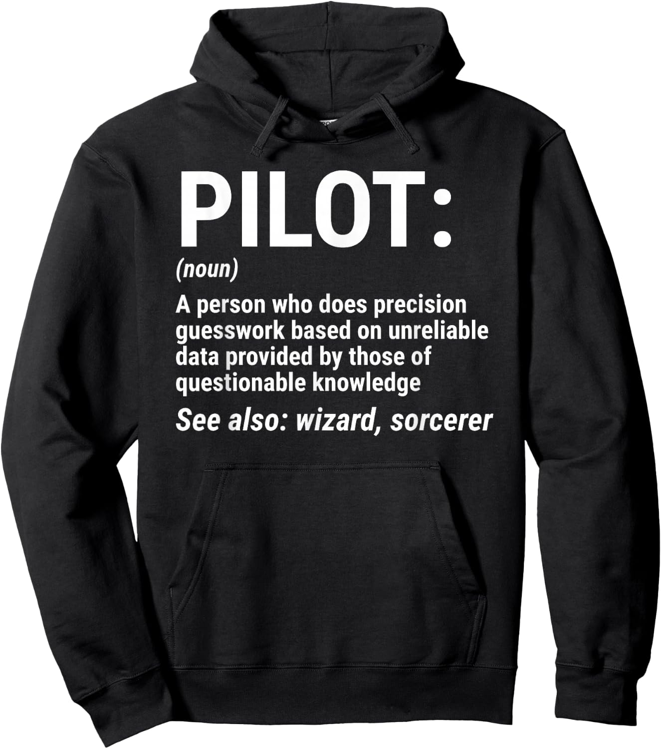 Pilot Definition Funny Pilot Noun Aviation Hoodie - Hoodie | Black