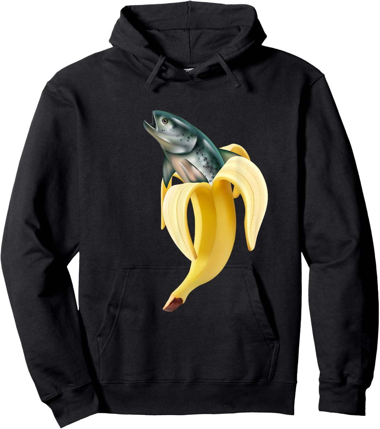 Fish In Banana Funny Fishing Fisherman Angler Fishing Hoodie - Hoodie | Black
