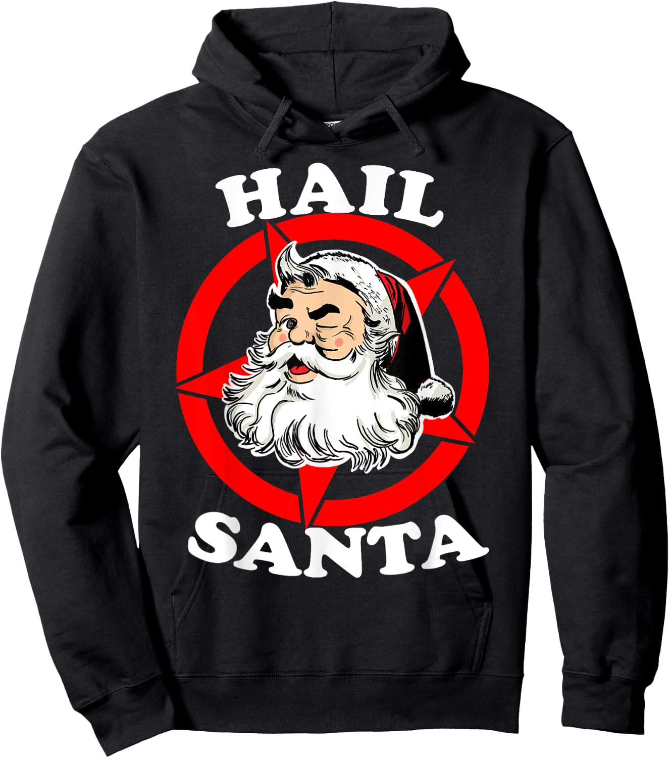 Hail Santa funny christmas metal santa Sleigher Hoodie - Hoodie | Black