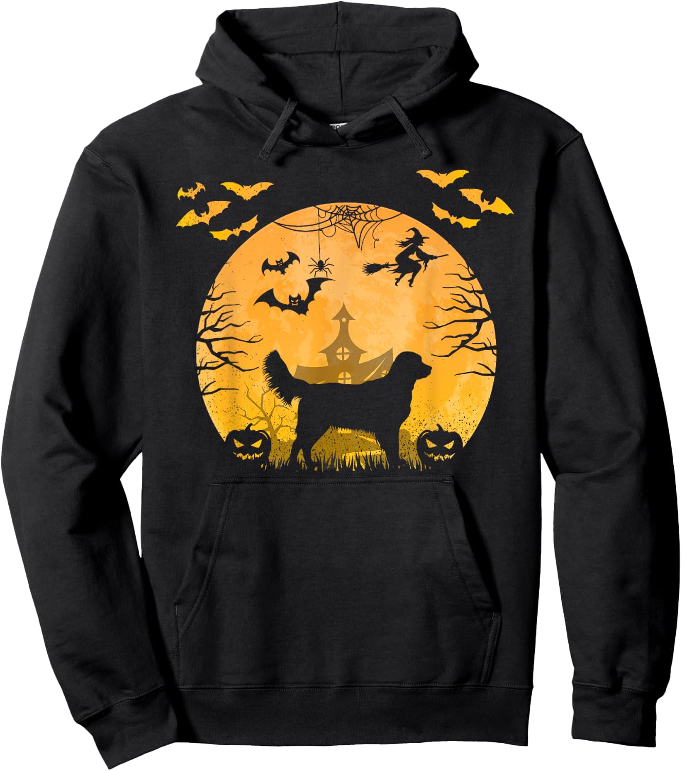 Funny Halloween Dog Golden Retrievers Halloween Men Women Kids Hoodie - Hoodie | Black