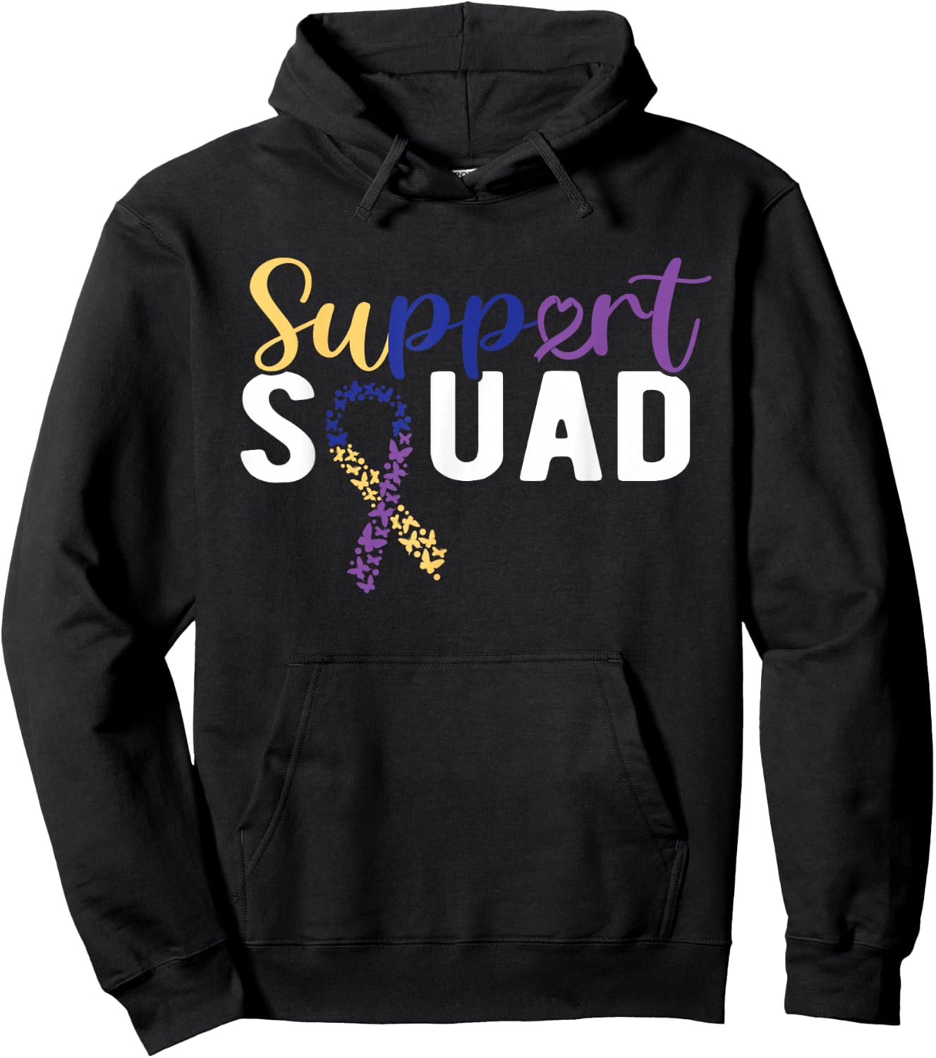 Support Squad Bladder Cancer Awareness Hoodie - Hoodie | Black