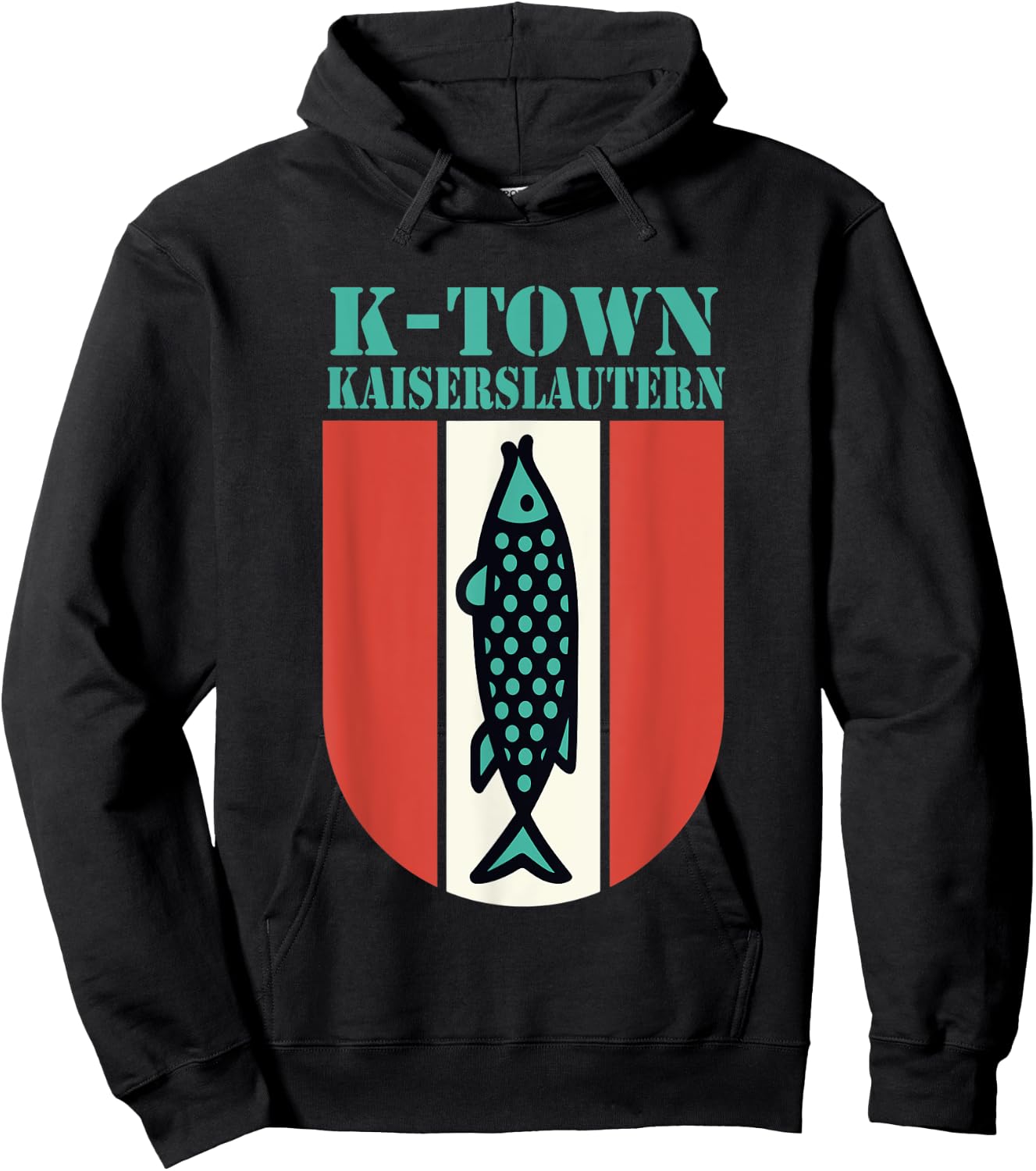 K-Town Kaiserslautern Germany Fish Emblem Vintage Hoodie - Hoodie | Black