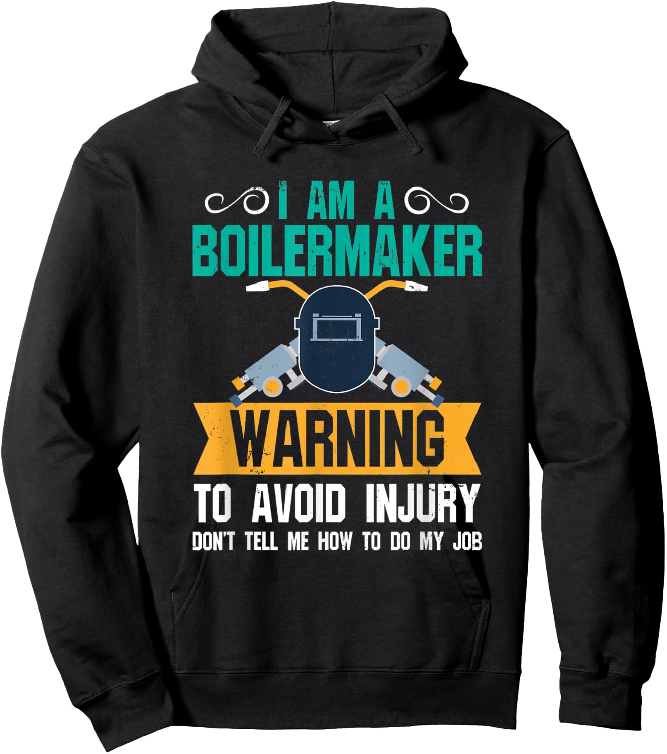 Boilermaker Shirts Men Women - Warning To Avoid Injury Hoodie - Hoodie | Black