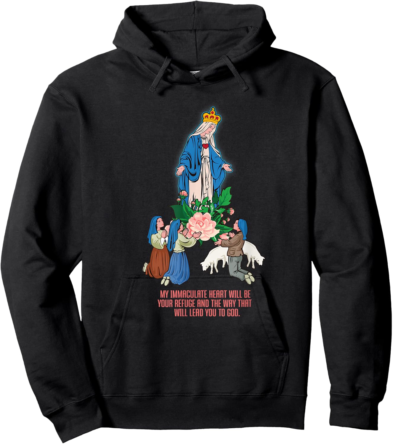 Our Lady of Fatima. Virgin Mary Hoodie - Hoodie | Black