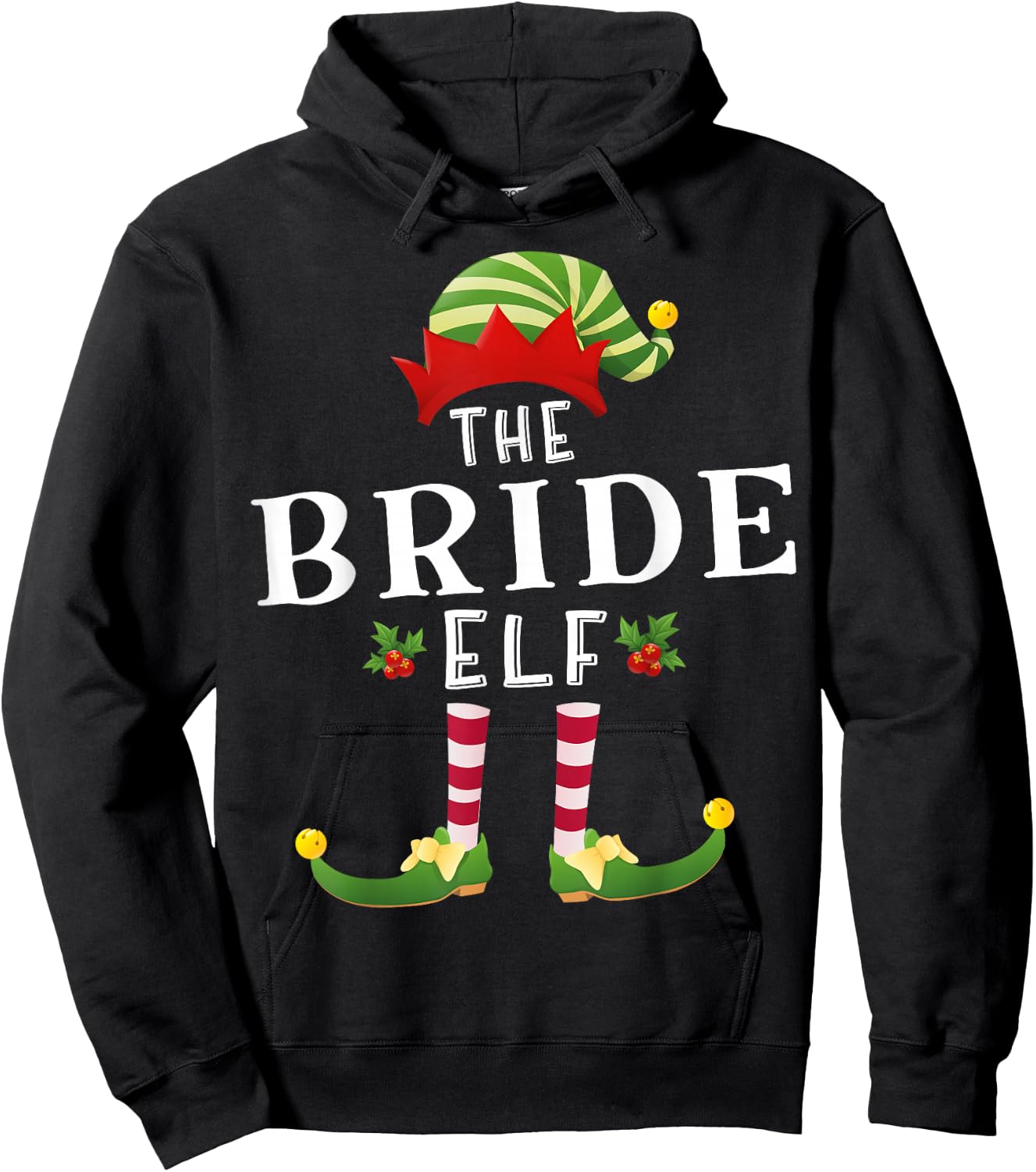 The Bride Elf Christmas Matching Pajama Hoodie - Hoodie | Black