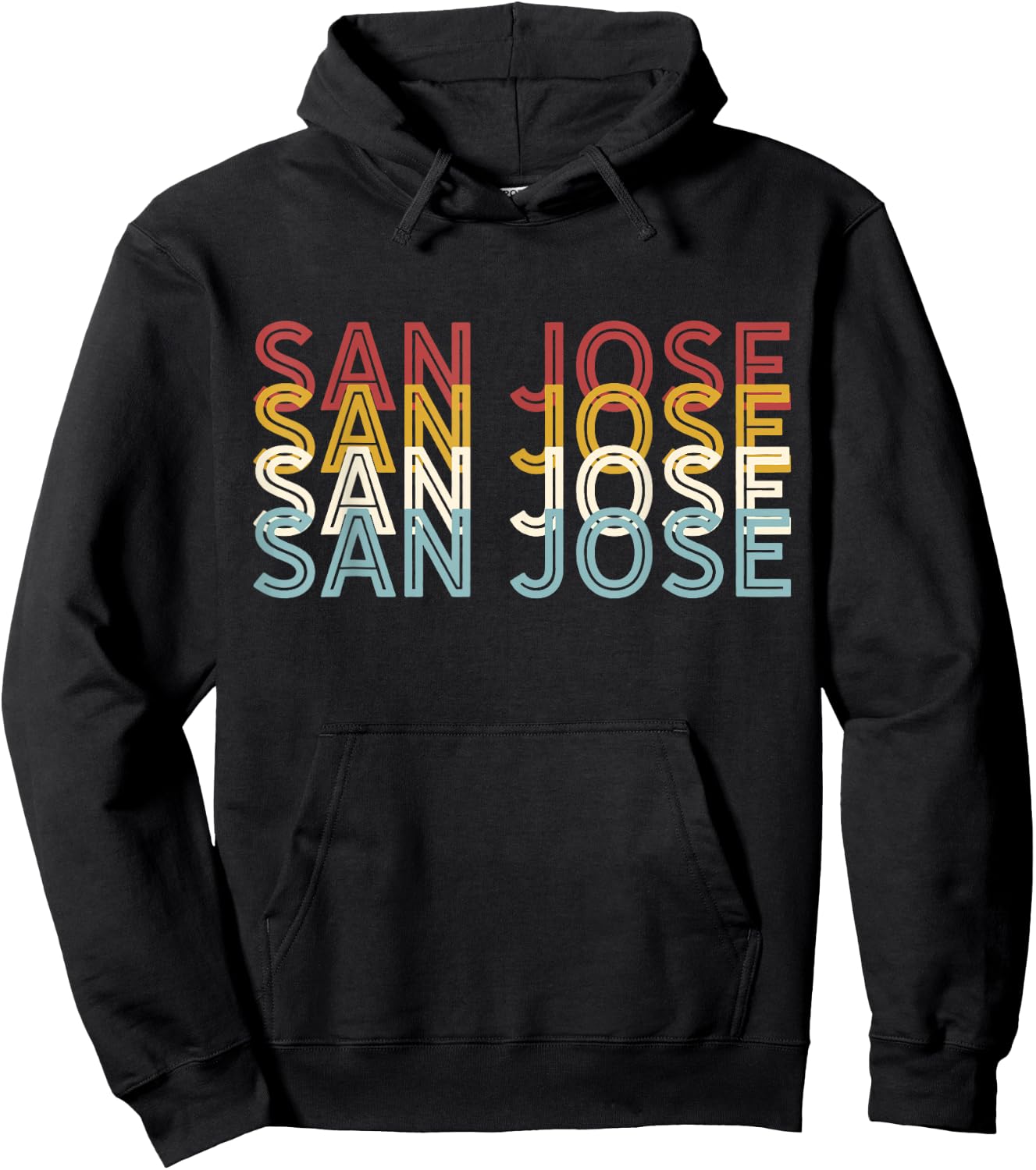 US American City 70's Retro USA - Vintage San Jose Hoodie - Hoodie | Black