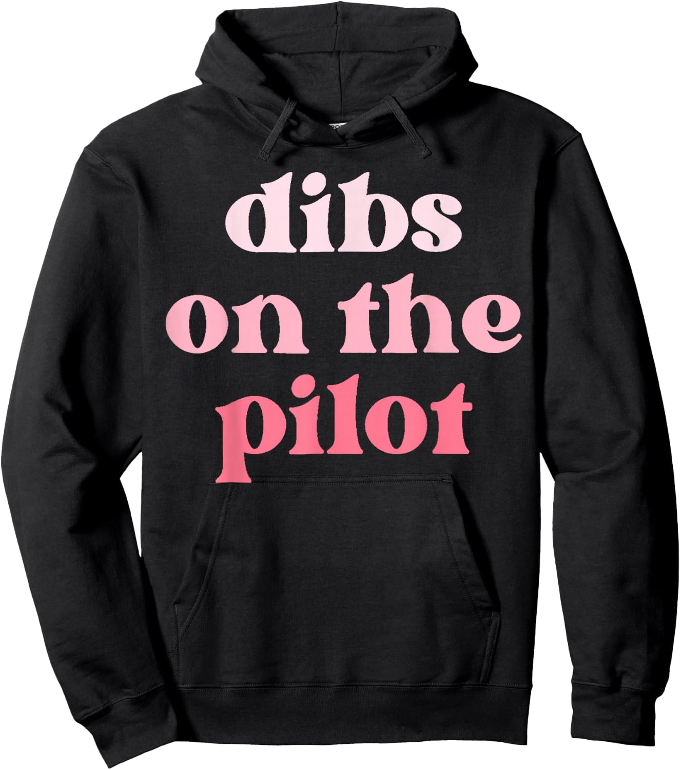 Pilot Wife Vintage Groovy Dibs on the Pilot Hoodie - Hoodie | Black
