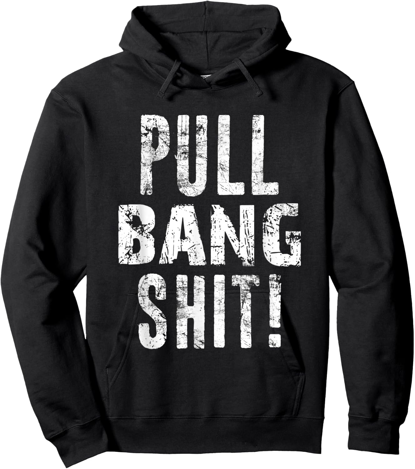 Pull Bang Shit Skeet Trap Clay Shotgun Shooting Distressed Hoodie - Hoodie | Black
