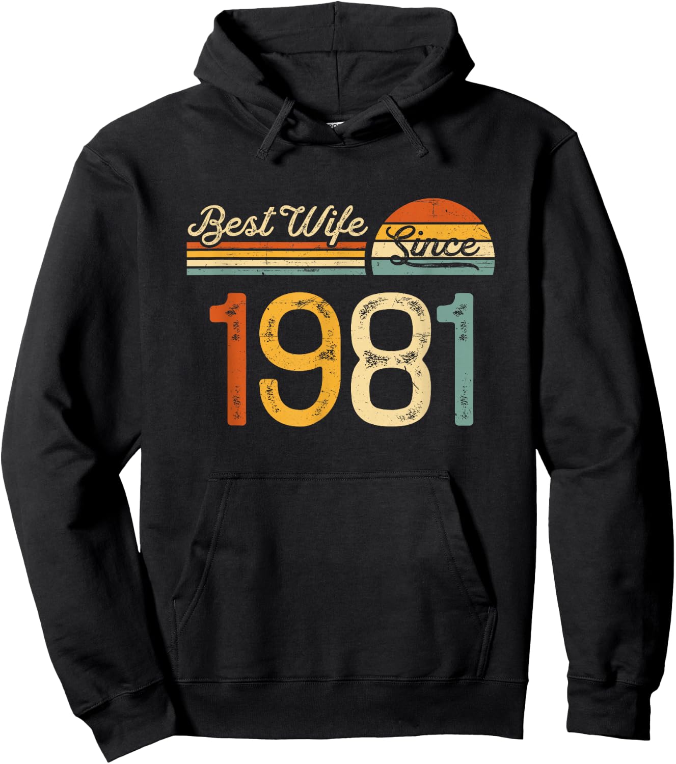 44th wedding anniversary - Best Wife Since 1981 44 years Hoodie - Hoodie | Black