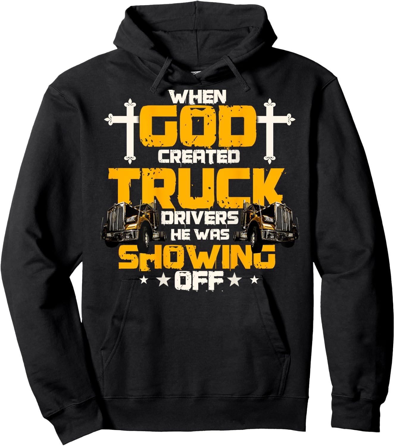Trucker Gifts Design On Back Of Clothing Hoodie - Hoodie | Black