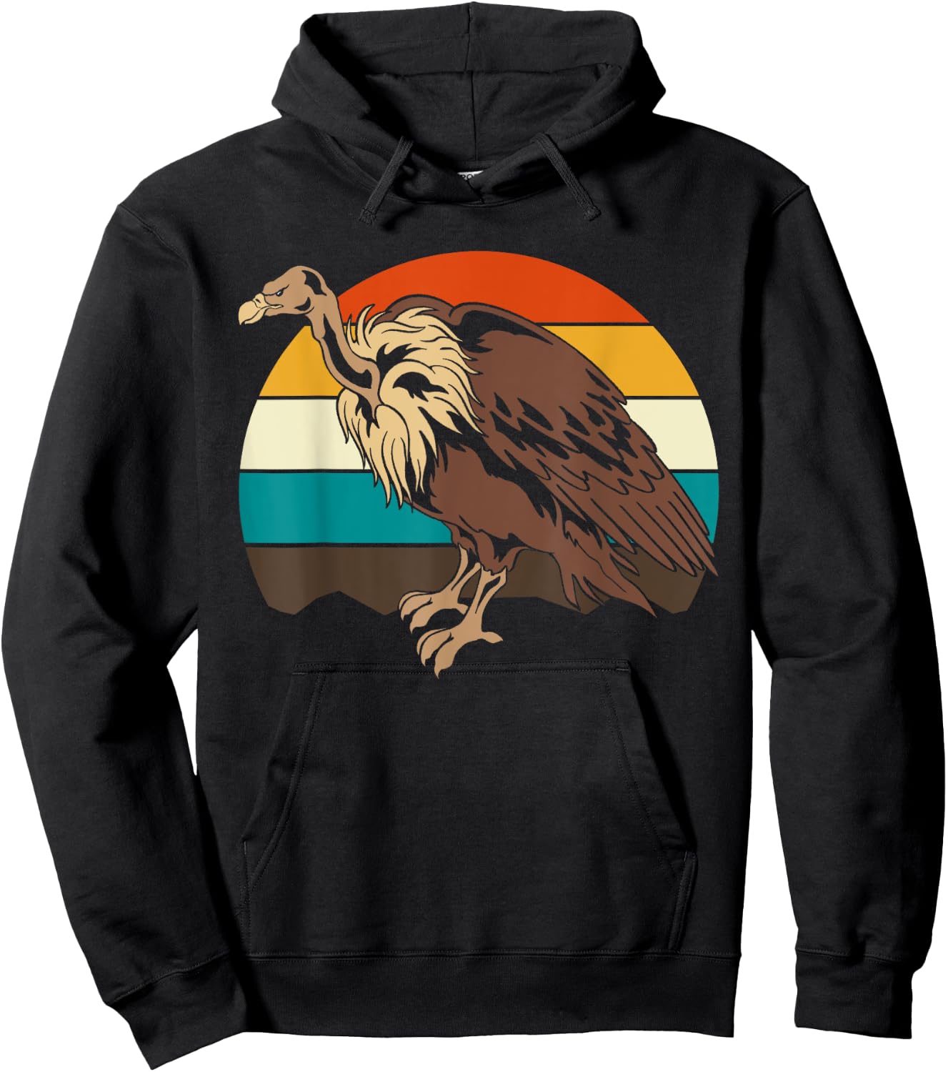 Retro Scavenger Turkey Vulture Bird Animal Carrion Vulture Hoodie - Hoodie | Black