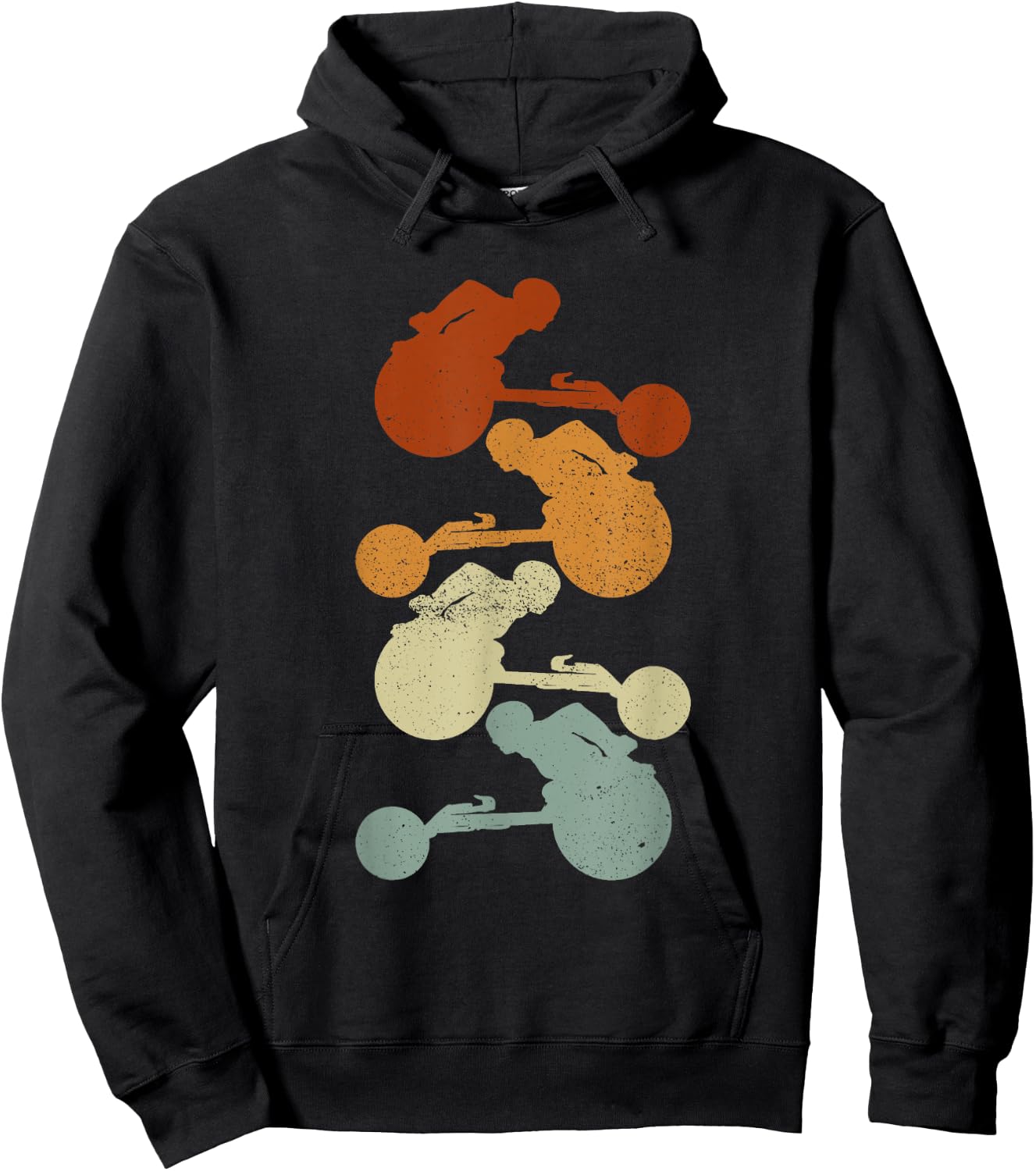 Wheelchair Marathoner Retro Colors - Wheelchair Racing Hoodie - Hoodie | Black
