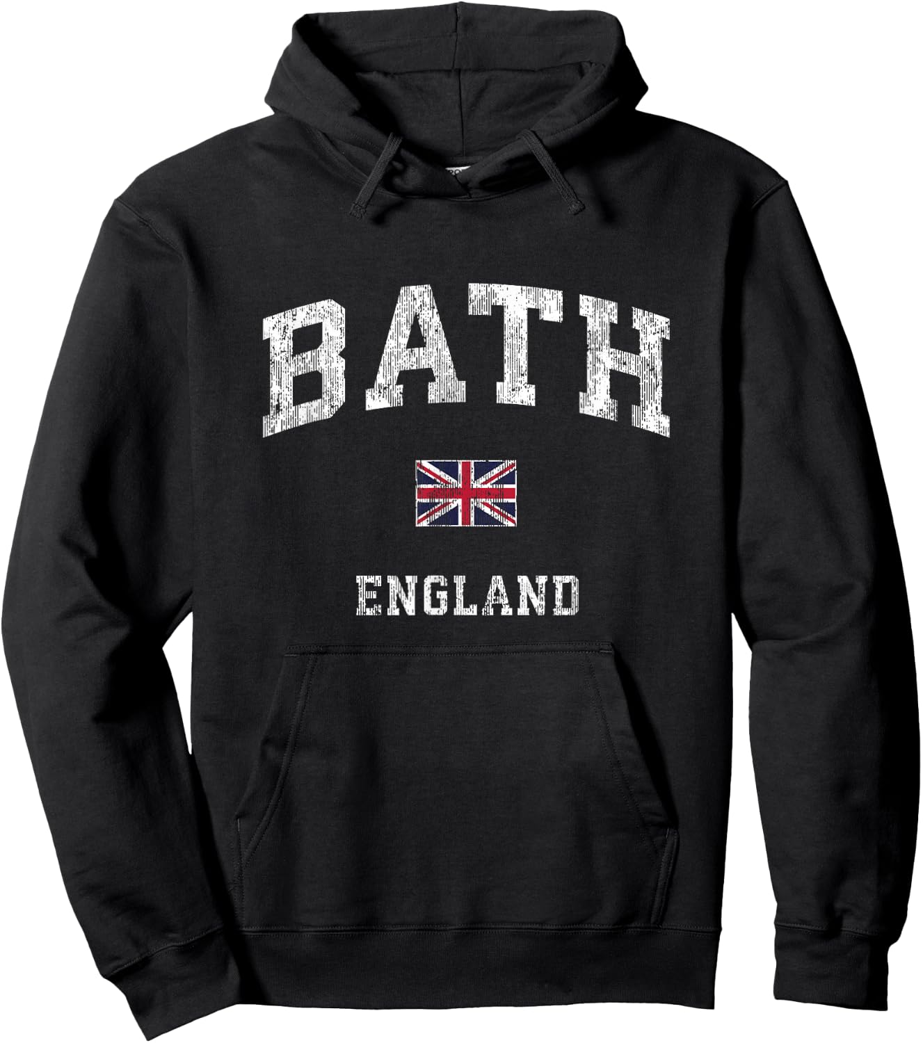 Bath England Vintage Athletic Sports Design Hoodie - Hoodie | Black