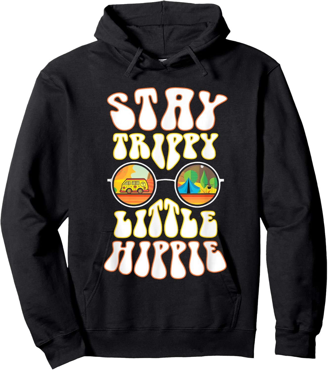 Stay Trippy Little Hippie Hippies Vintage Retro Hippy Gift Hoodie - Hoodie | Black
