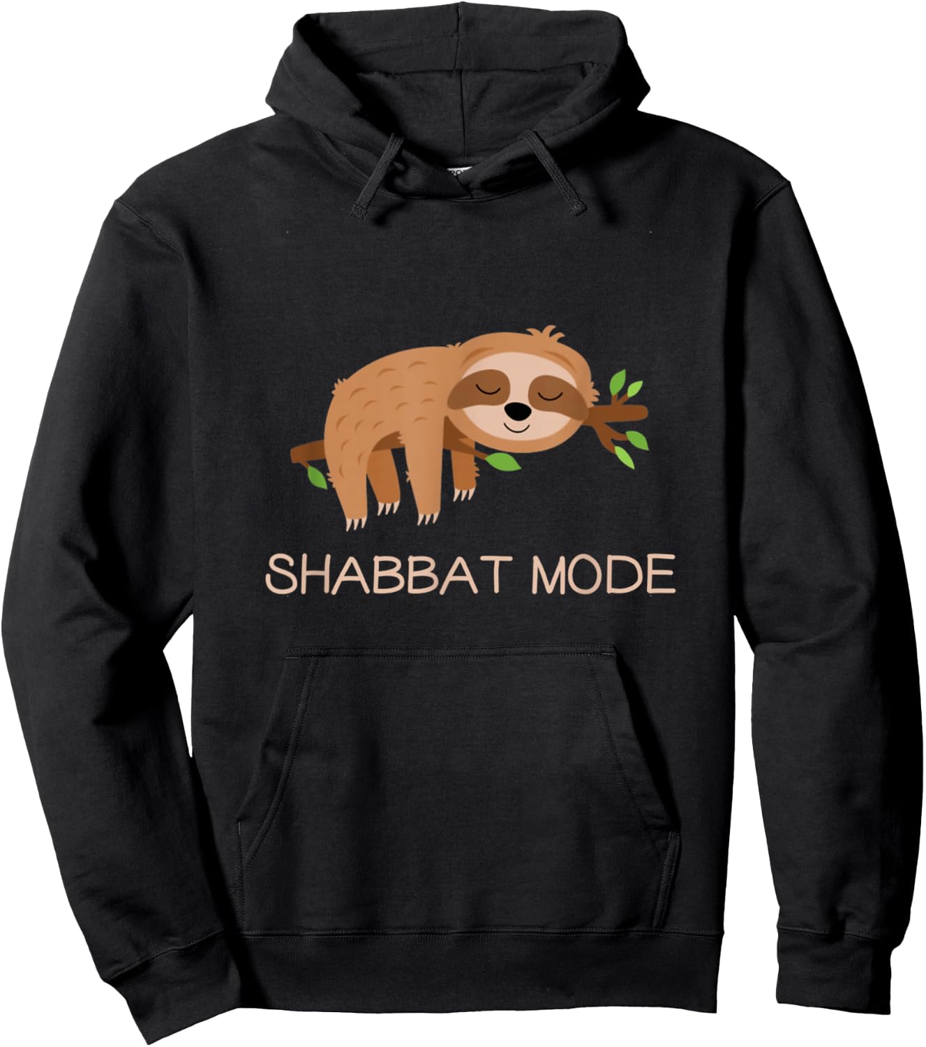 Shabbat Mode Sleepy Sloth Shabbat Shalom Jewish Sabbath Hoodie - Hoodie | Black