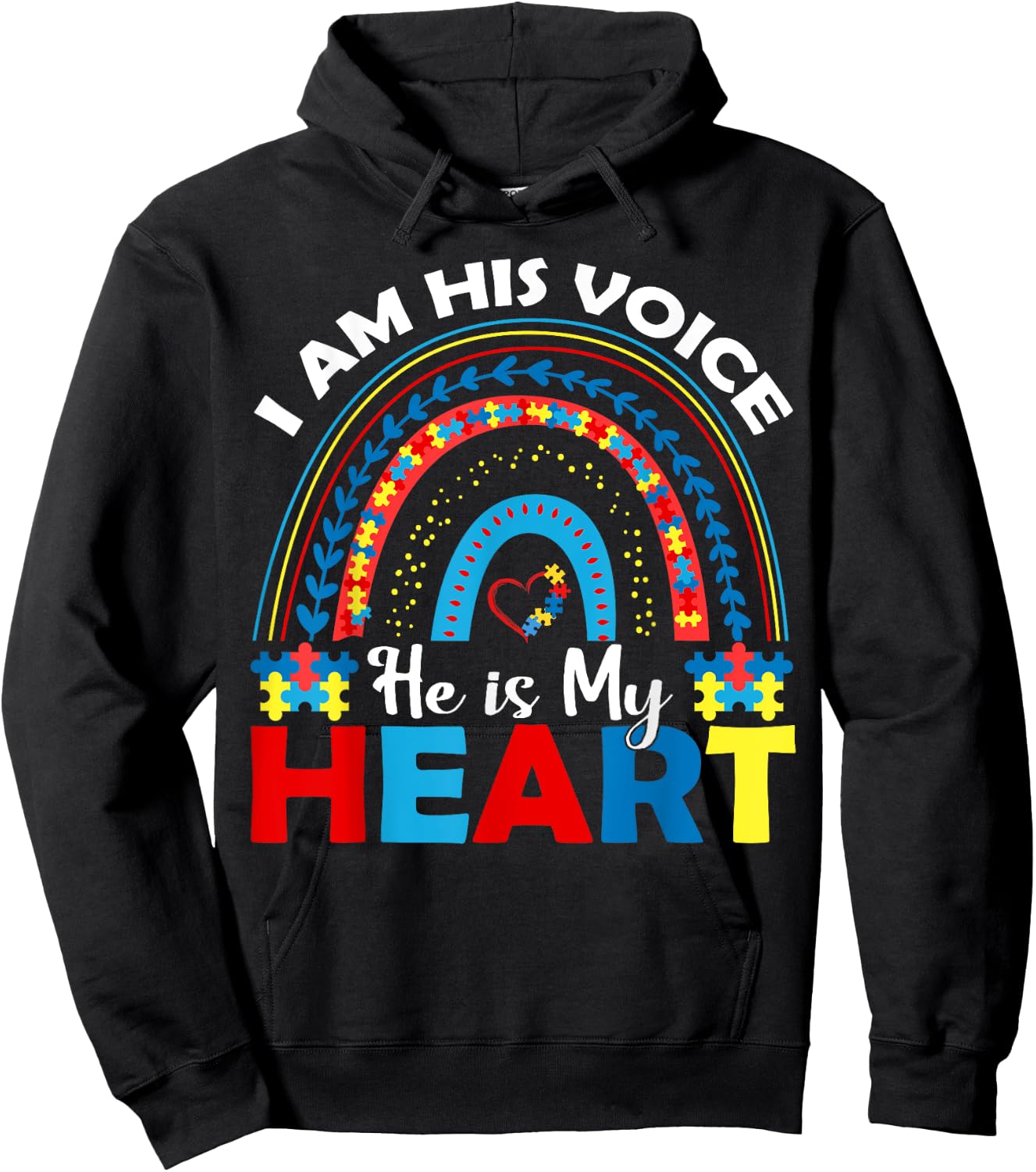 I Am His Voice He Is My Heart Hoodie - Hoodie | Black