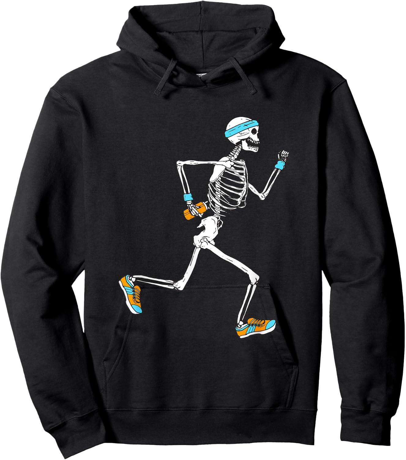 Running Skeleton Funny Hoodie - Hoodie | Black