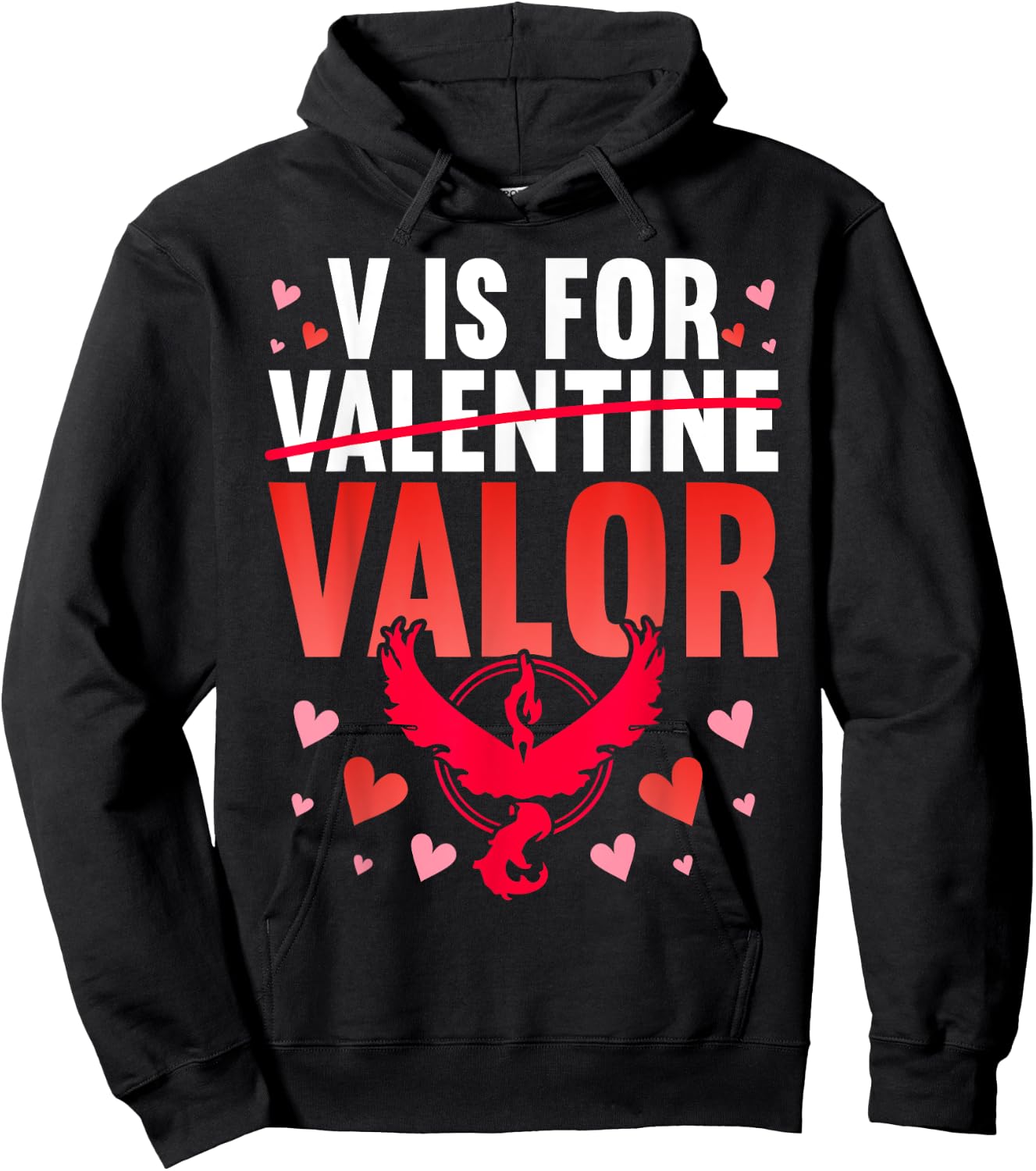 V Is For Valor Shirt Valentines Day Shirt For Boys Girl Hoodie - Hoodie | Black