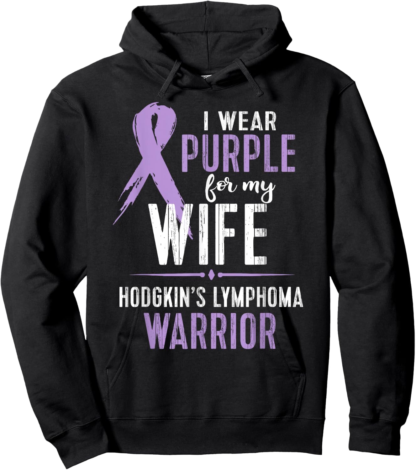 Hodgkin's Lymphoma Cancer Awareness Shirt For My Wife Hoodie - Hoodie | Black