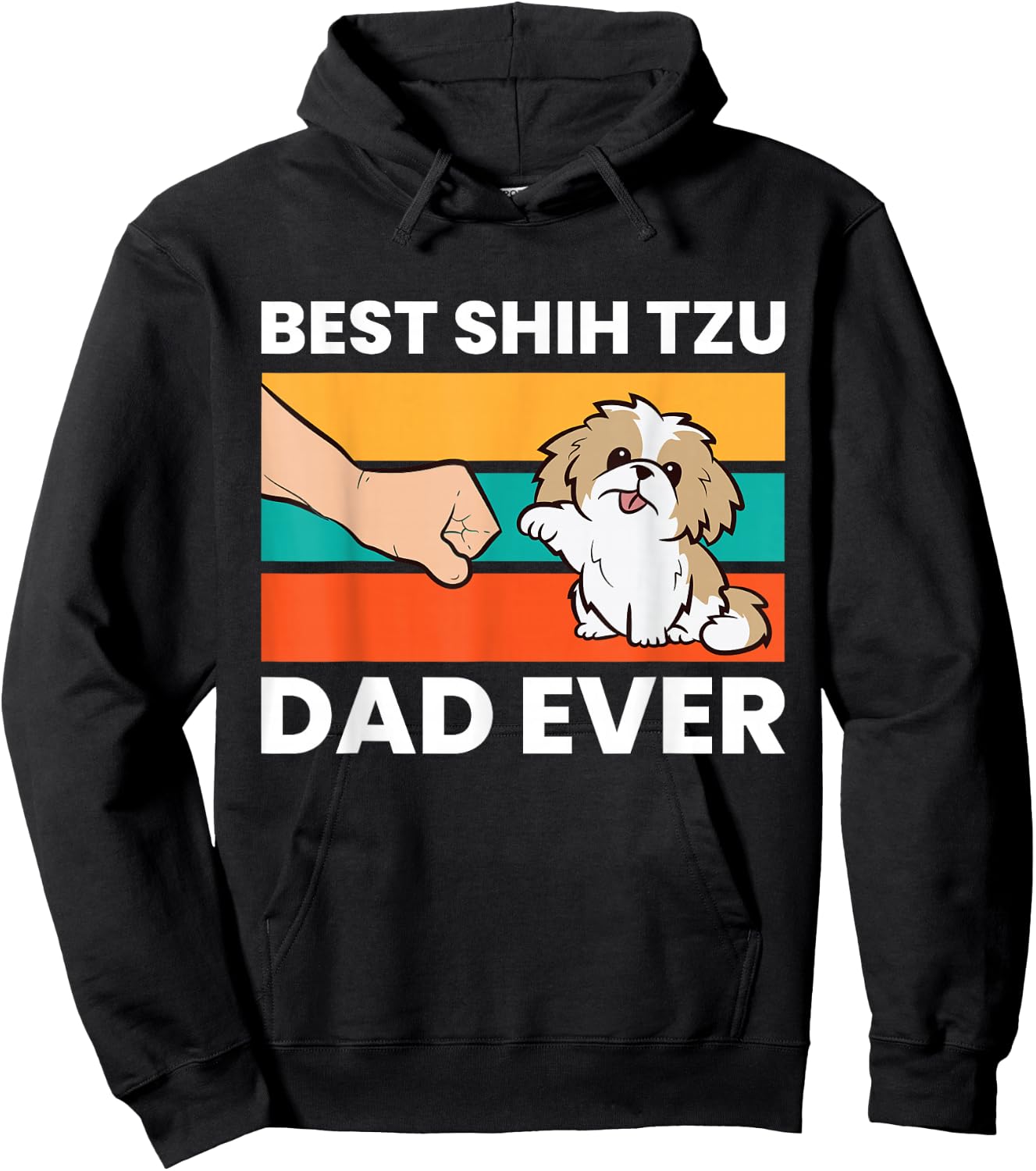 Best Shih Tzu Dad Ever Funny Shih Tzu Hoodie - Hoodie | Black