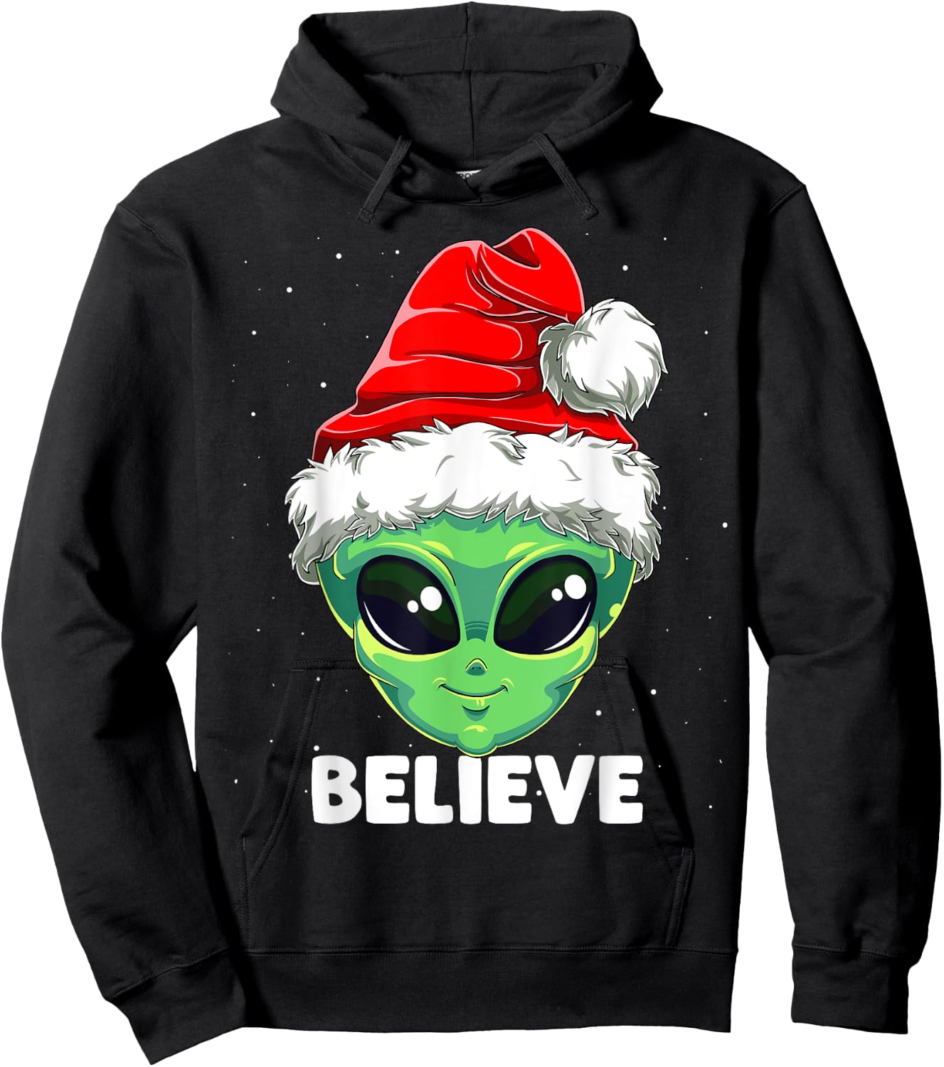 Christmas Alien Santa Costume Funny UFO Santa Hat Xmas Kids Hoodie - Hoodie | Black