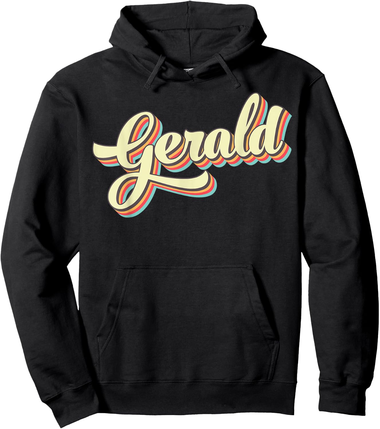 Gerald Retro Art Baseball Font Vintage Hoodie - Hoodie | Black