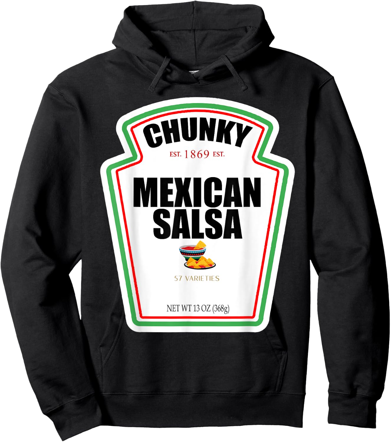 Halloween Matching Costume Chunky Mexican Salsa Bottle Label Hoodie - Hoodie | Black