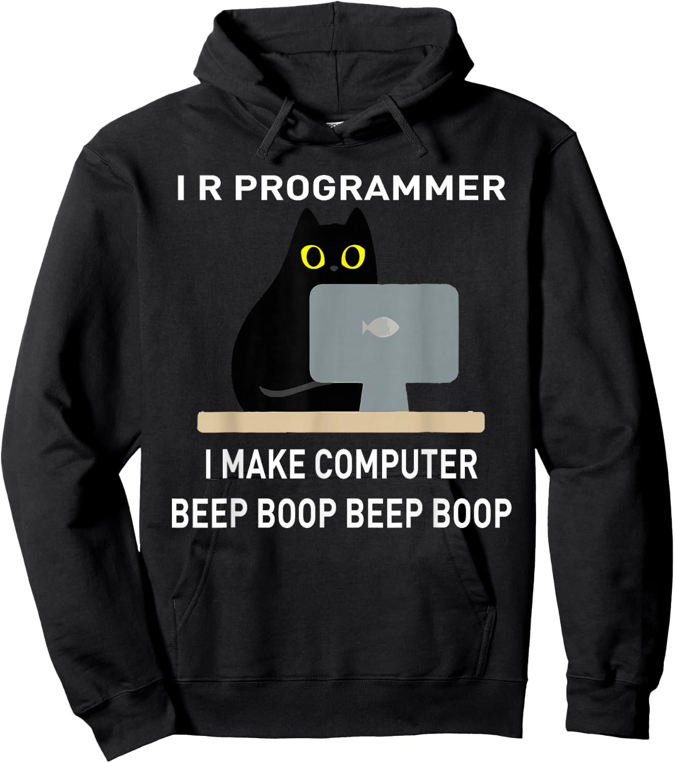 I R Programmer I Make Computer Beep Boop It Tech Coder Geek Hoodie - Hoodie | Black