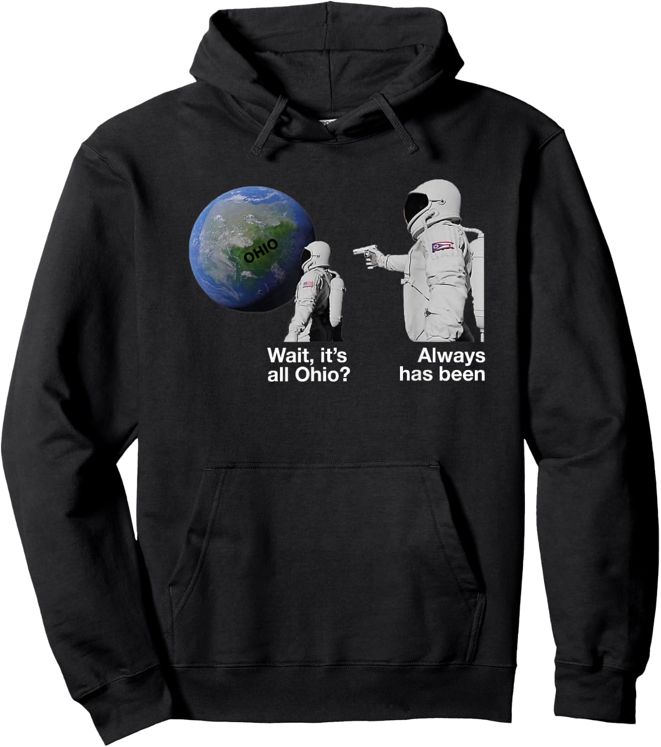 Wait, it's All Ohio? Always Has Been Funny Astronaut Meme Hoodie - Hoodie | Black