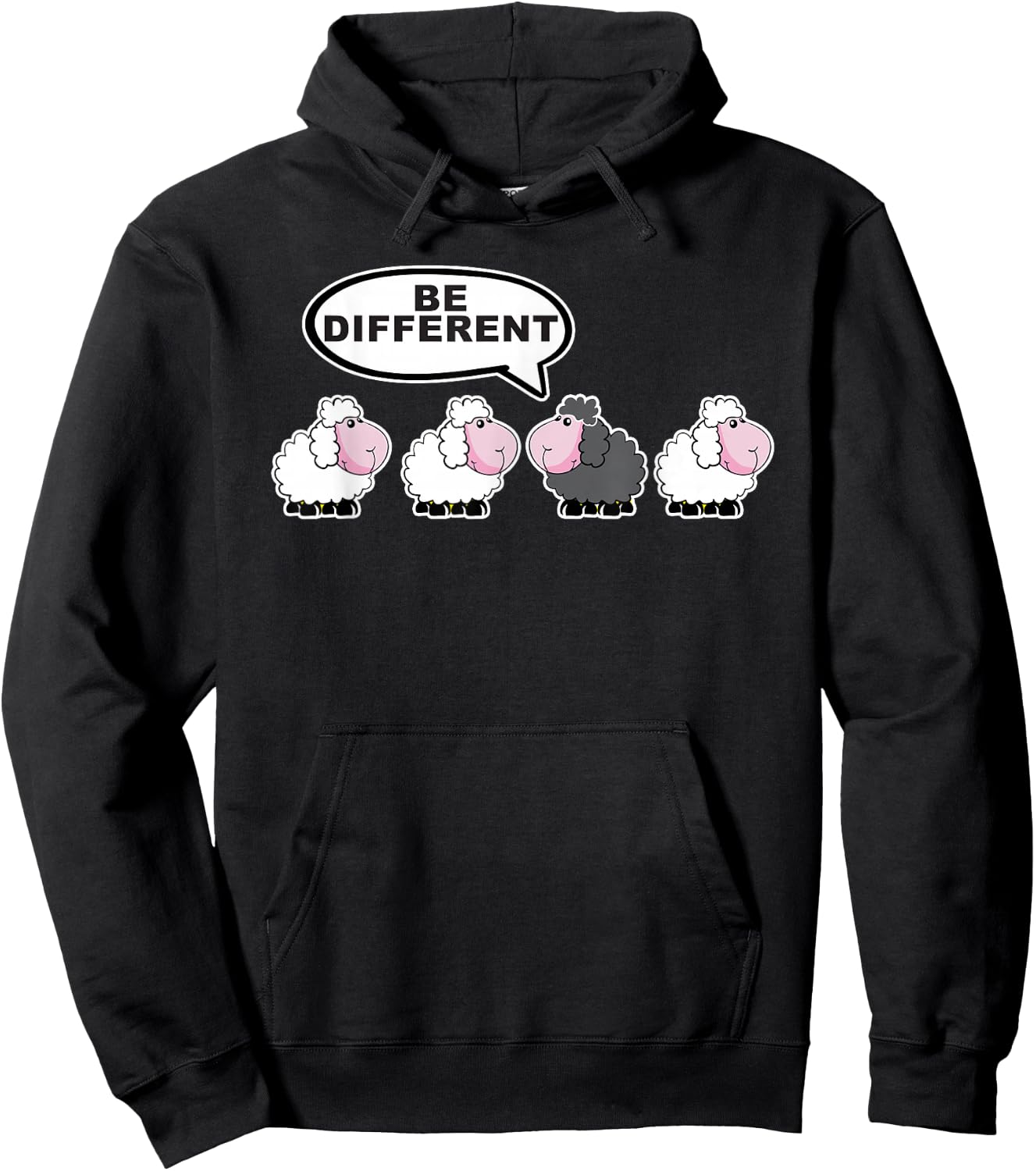 Be Different Funny Black Sheep Hoodie - Hoodie | Black