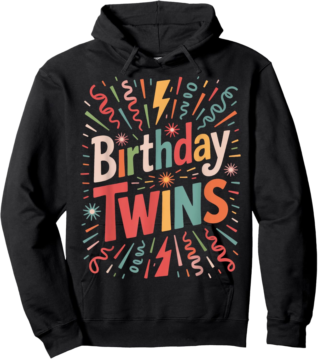 Birthday Twins Matching Siblings Twin Party Family Hoodie - Hoodie | Black