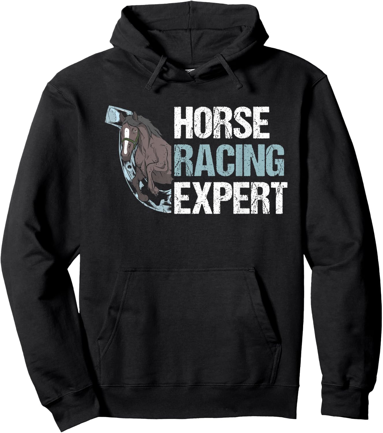 Funny Horse Racing Expert Derby Equestrian Design Hoodie - Hoodie | Black